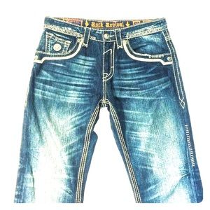 ROCK REVIVAL MEN JEANS, SIZE 33.